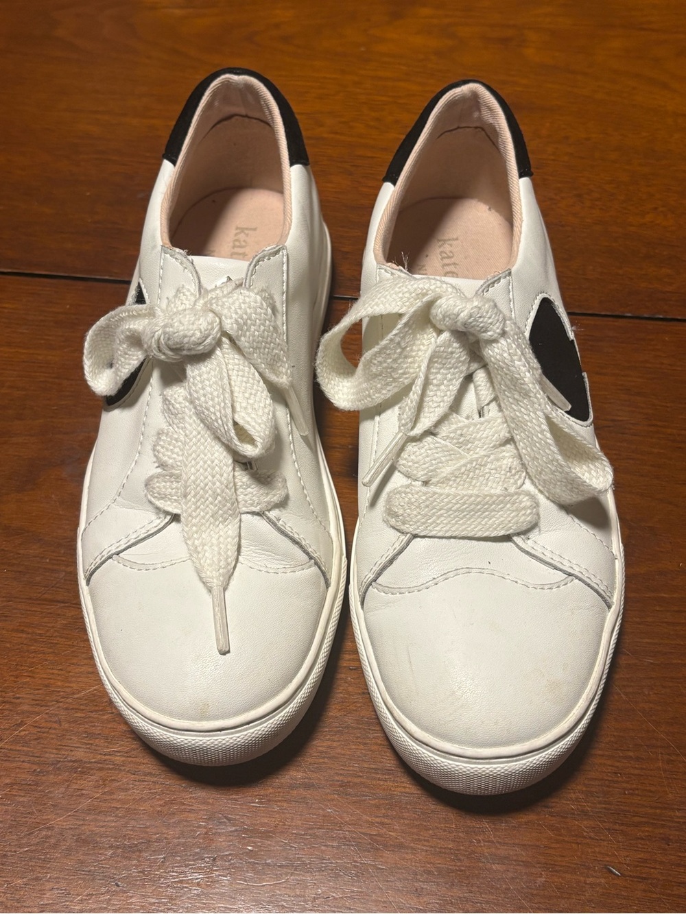 Kate Spade New York Women’s White/Black Logo Lace-Up Low Top Sneakers Size 6 B